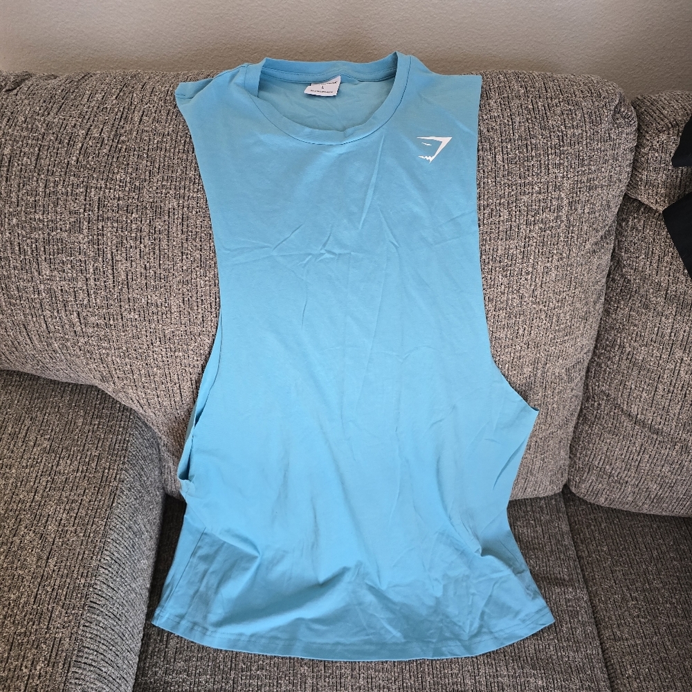 Mens gymshark deep cut tank top never worn